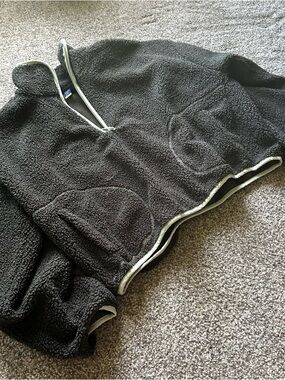 Old Navy - Green “Ancient Forrest” - Loose Sherpa Quarter Zip Pullover - L